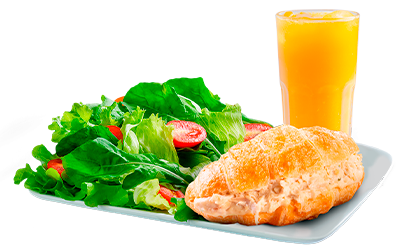 MIX DE FOLHAS VERDES COM CROA P SALGADO + 1 SUCO NATURAL 300 ML